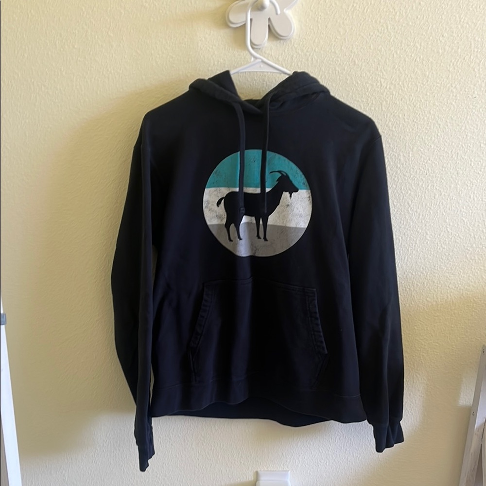 Port and Company Black Hoodie with Goat Graphic